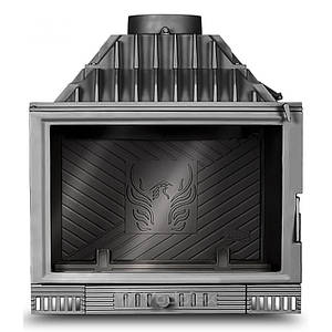 Вбудована чавунна камінна топка для дачі на дровах з забором повітря з вулиці Kaw-Met W1 Herb (18 кВт)