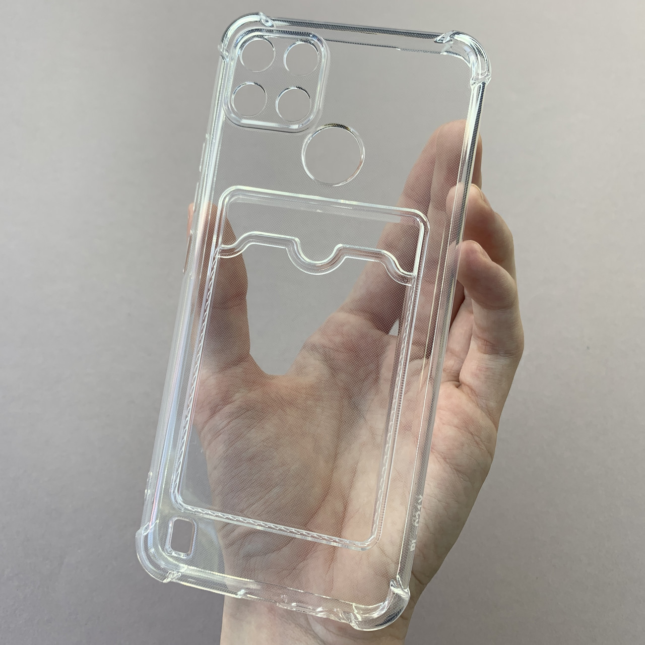 Чохол для Realme C21Y чохол з кишенею для карт на телефон реалмі с21у прозорий p4b