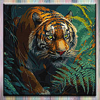 Набор картина для росписи по номерам Животные "Повелитель джунглей" 40*40 см Идейка КНО6506