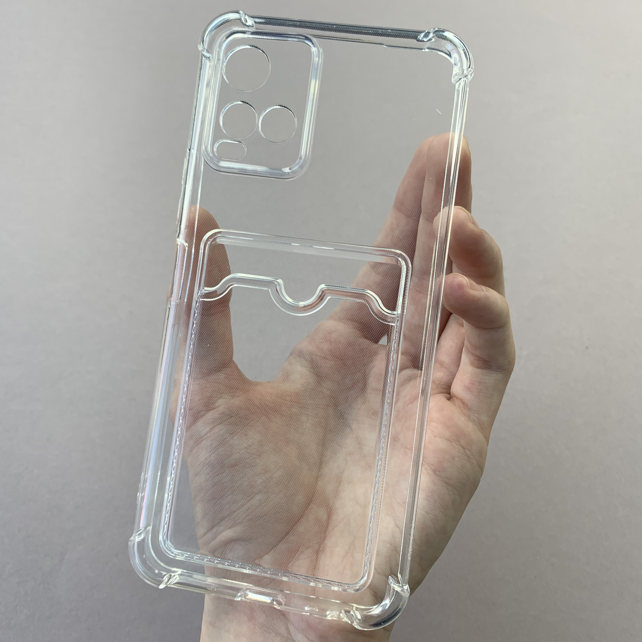 Чохол для Vivo Y33s чохол з кишенею для карт на телефон віво у33с прозорий p4b