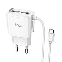 Сетевое зарядное устройство USB HOCO C59A 2-USB + Кабель USB-MicroUSB