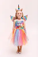 Праздничное платье Единорога для девочки на рост 105 см, радужное