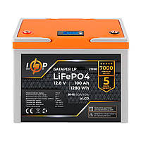 Акумулятор для ДБЖ LP LiFePO4 12V (12,8V) - 100 Ah (1280Wh) (BMS 80A/40А) пластик LCD