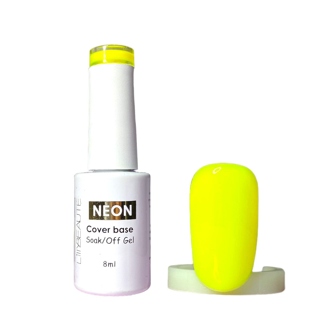 База каучукова неонова Lilly Beaute NEON Cover base 8 мл жовта