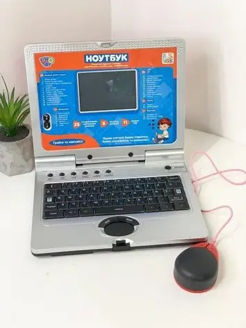 Ноутбук дитячий навчальний інтерактивний Lymo Toy SK 7073 (35 функцій, 11 ігор, 3 мови, мишка в комплекті), фото 1