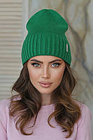 В'язана шапка "Шарлотта" колір зелений