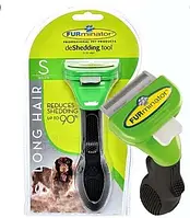 Фурминатор с кнопкой для чистки шерстки у кошек и собак 4,5 см, Зеленый FRF74G