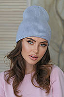 В'язана шапка "Ірма" колір лаванда