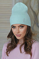 В'язана шапка "Ірма" колір м'ята
