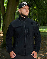 Черная тактическая флиска теплая мужская военная флисовая кофта с липучками олива/ пиксель, мультикам