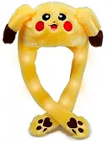 Светящаяся шапка Pikachu Kingwin с двигающимися ушами, Желтая BK322-01