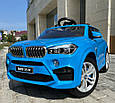 Дитячий електромобіль BMW X5 M (синій колір) + кондиционер, фото 7