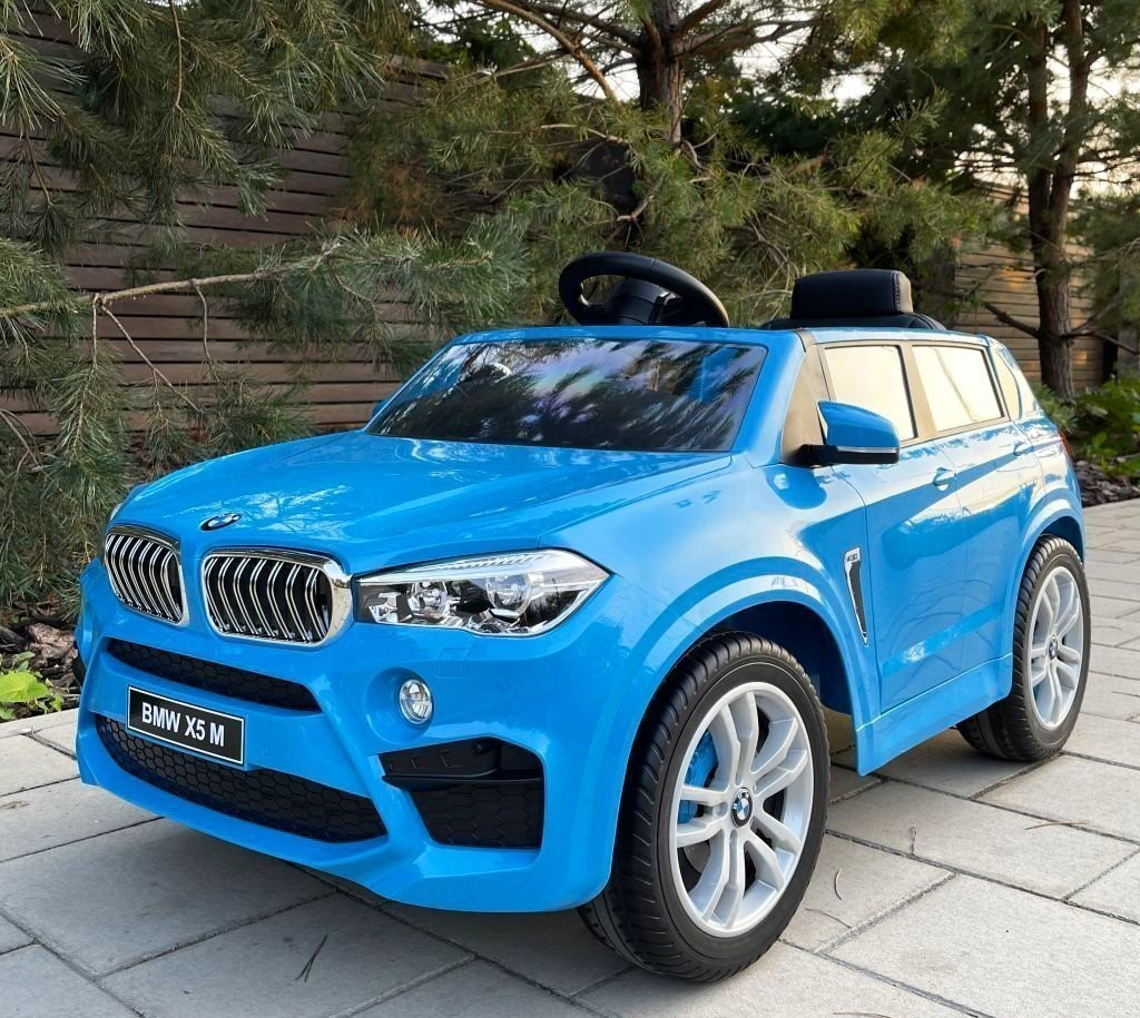 Дитячий електромобіль BMW X5 M (синій колір) + кондиционер, фото 1