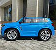 Дитячий електромобіль BMW X5 M (синій колір) + кондиционер, фото 3