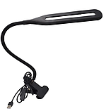 Відео товару! Настільна лампа на прищіпці з USB ЮСБ гнучка основа, для уроків читання XSD 206 24 LED, фото 6