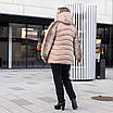 Зимові жіночі куртки великі розміри 50-58 пудровий, фото 3
