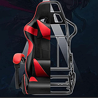 ПОСИЛЕНЕ до 150кг! Геймерське ігрове крісло з подушками GT Play червоне комп'ютерне офісне розкладне, фото 8