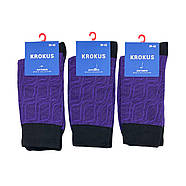 Чоловічі високі бавовняні шкарпетки з широкою резинкою Krokus (фіолетовий) 39-42, фото 2