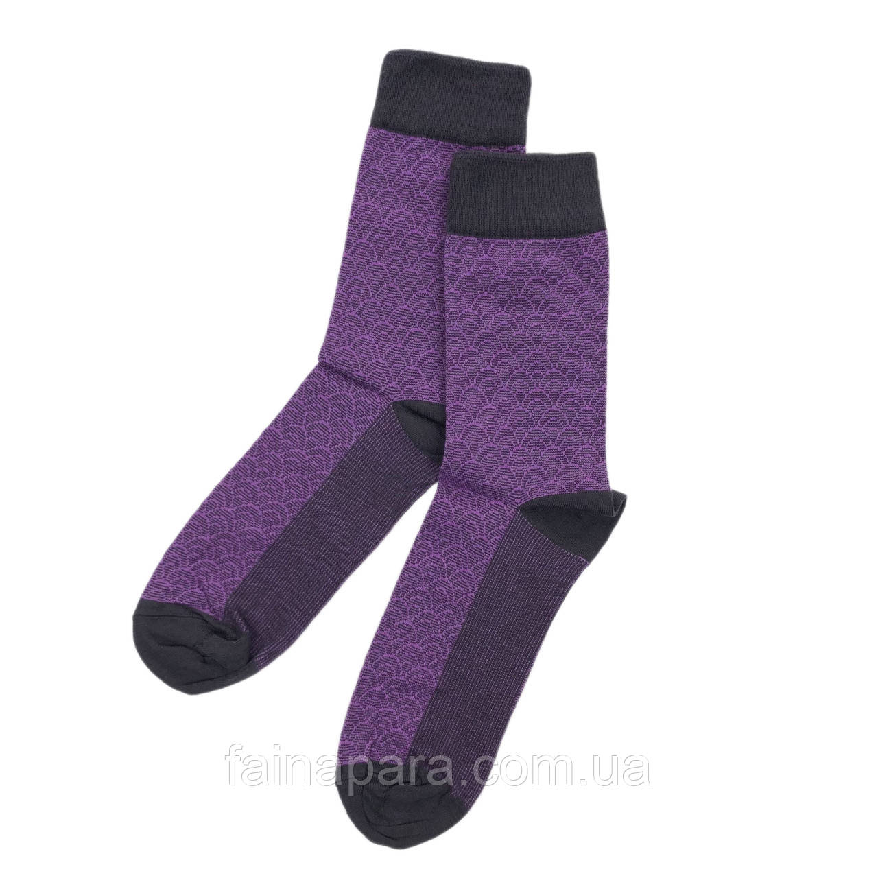 Чоловічі високі бавовняні шкарпетки з широкою резинкою Krokus (бузковий) 39-42
