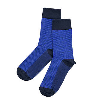 Чоловічі високі бавовняні шкарпетки з широкою резинкою Krokus (синій) 39-42