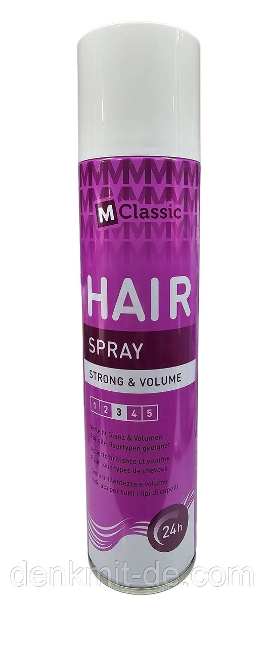 Лак для волосся M classic Hair spray 3 strong & volume 400 мл.