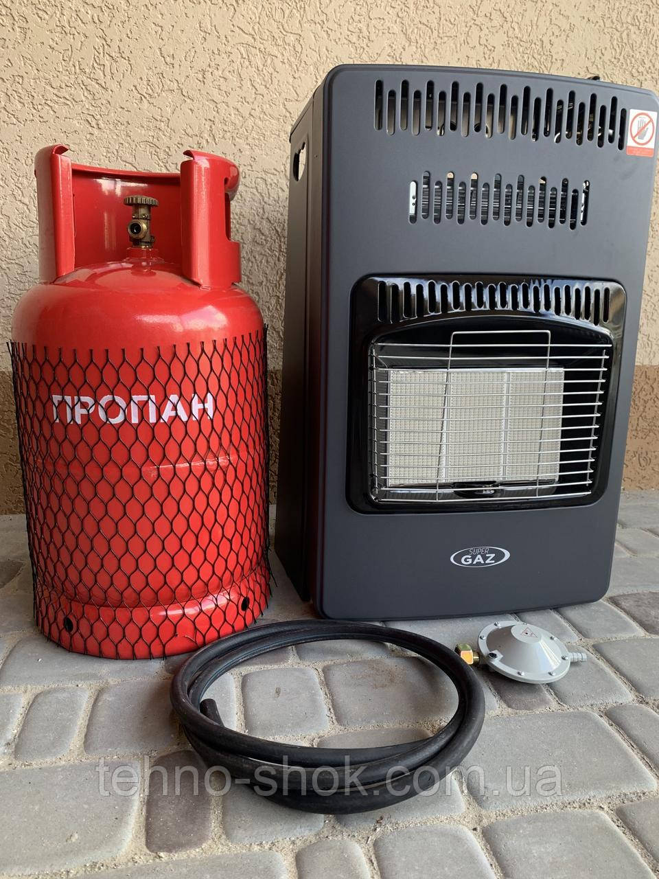 Газовий інфрачервоний обігрівач Super Gaz KH10 Turbo балон 27л, редуктор, шланг
