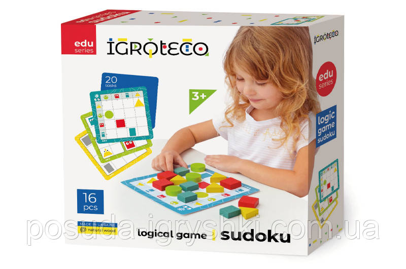 Дерев'яна гра-логіка "Судоку геометричне" IGROTECO, фото 1
