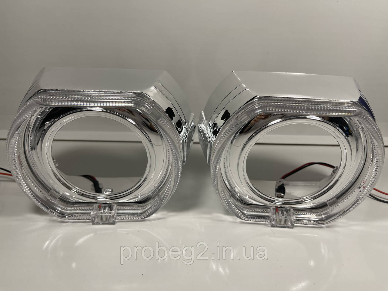 Маски для лінз 3.0 BMV-стиль хром із білими led ангельськими очками 2 шт., фото 1