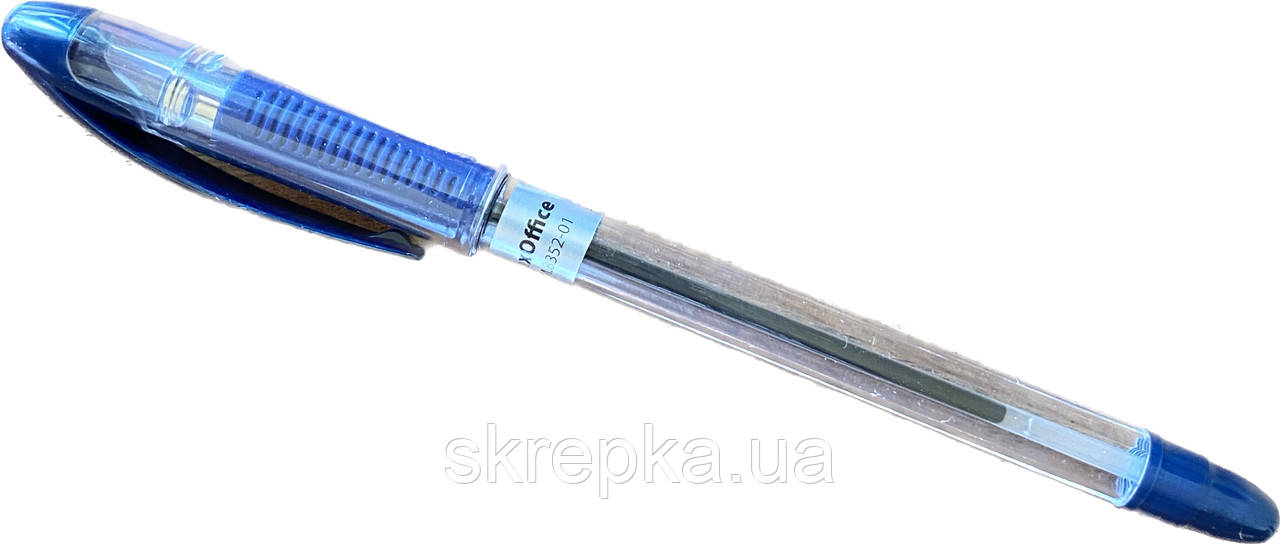 Ручка масляна Buromax 8352 MaxOFFICE 0,7 мм гум. грип пласт. корпус сині чорнила