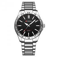 Чоловічий наручний годинник CURREN HECTOR сріблястий з чорним циферблатом ( код: IBW880SB )