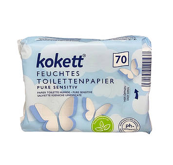 Вологий туалетний папір Kokket Sensitive, 70 шт.