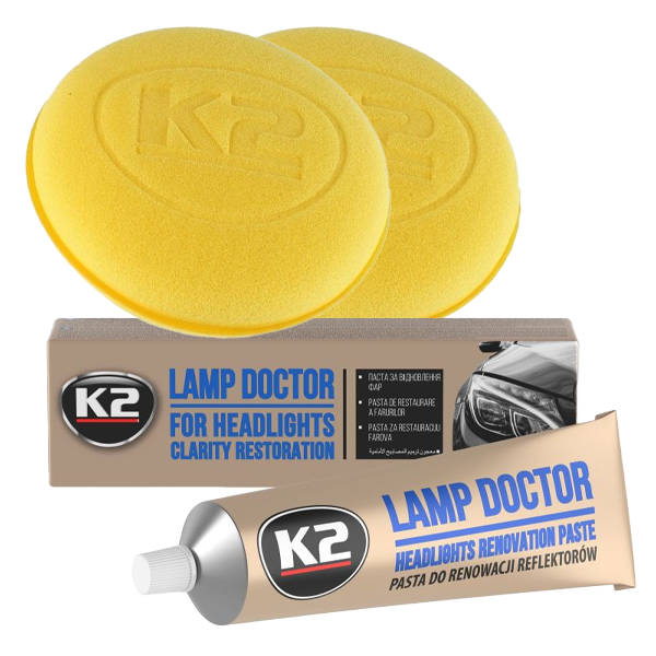 Паста для полірування фар K2 Lamp Doctor 60 мл + 2 аплікатора, фото 1