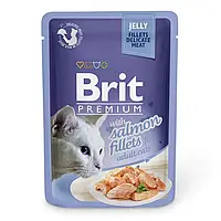 Brit Premium Adult Cat Salmon Fillets Jelly 85 г влажный корм для котов (103345-21) BE