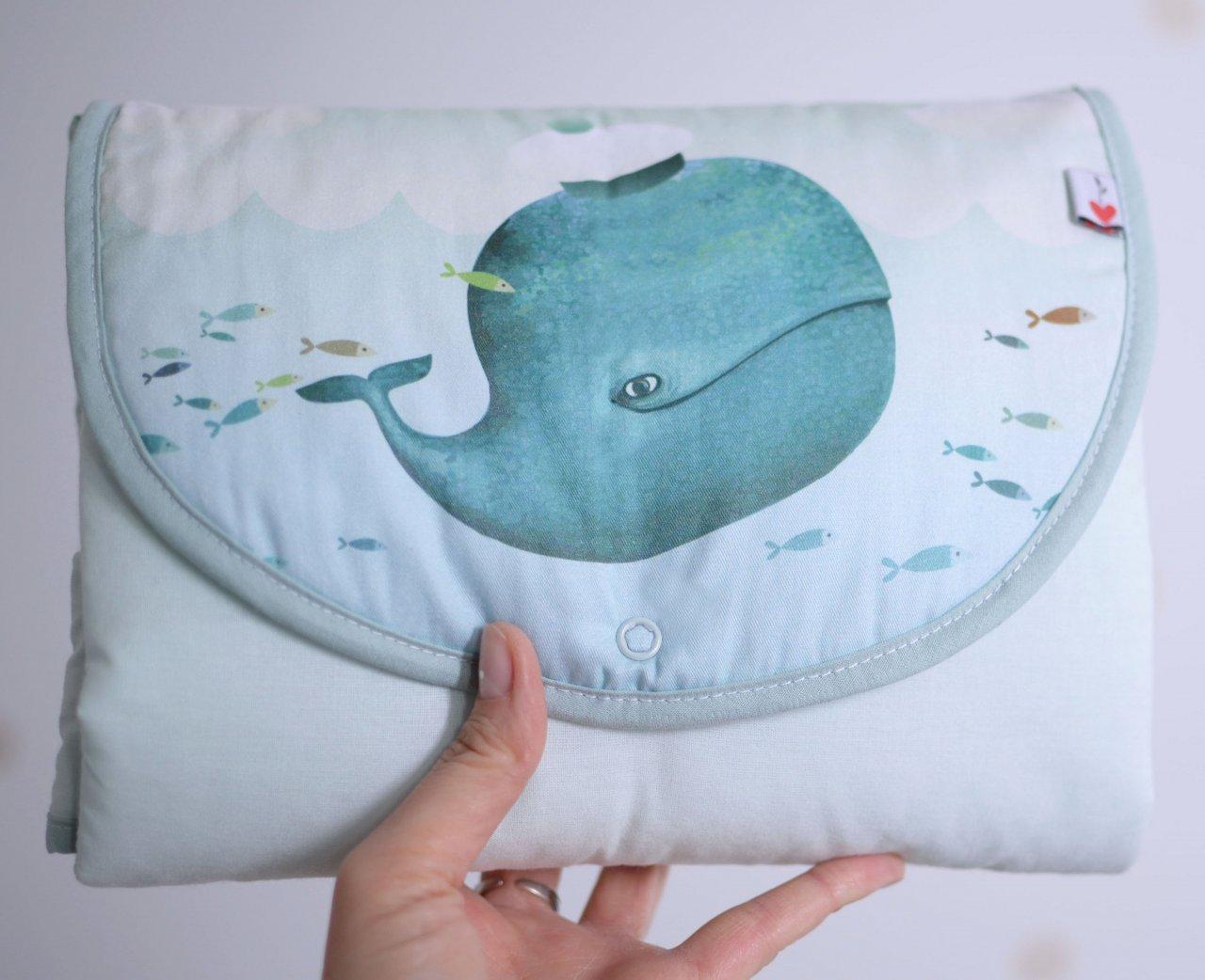 Сповивальний матрац дорожній Baby Veres 73х58 Menthol whale, фото 1