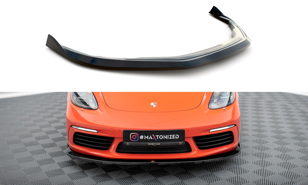 Сплітер Porsche 718 Cayman 982 тюнінг обвіс губа спідниця елерон (V2)