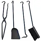 Набір аксесуарів для каміна та кошик металевий чорного кольору, фото 2