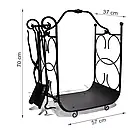 Набір аксесуарів для каміна та кошик металевий чорного кольору, фото 3