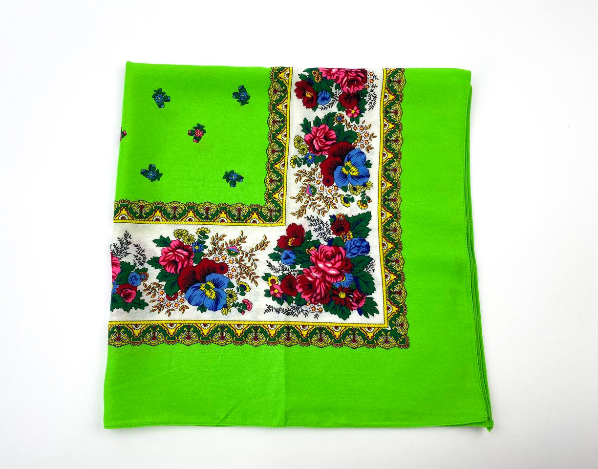 Вовняна хустка "Рамка" (без люрексу) салатовий, фото 1