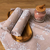 Рушник лляний великий "Шантилья бежевий" 75х40 см.