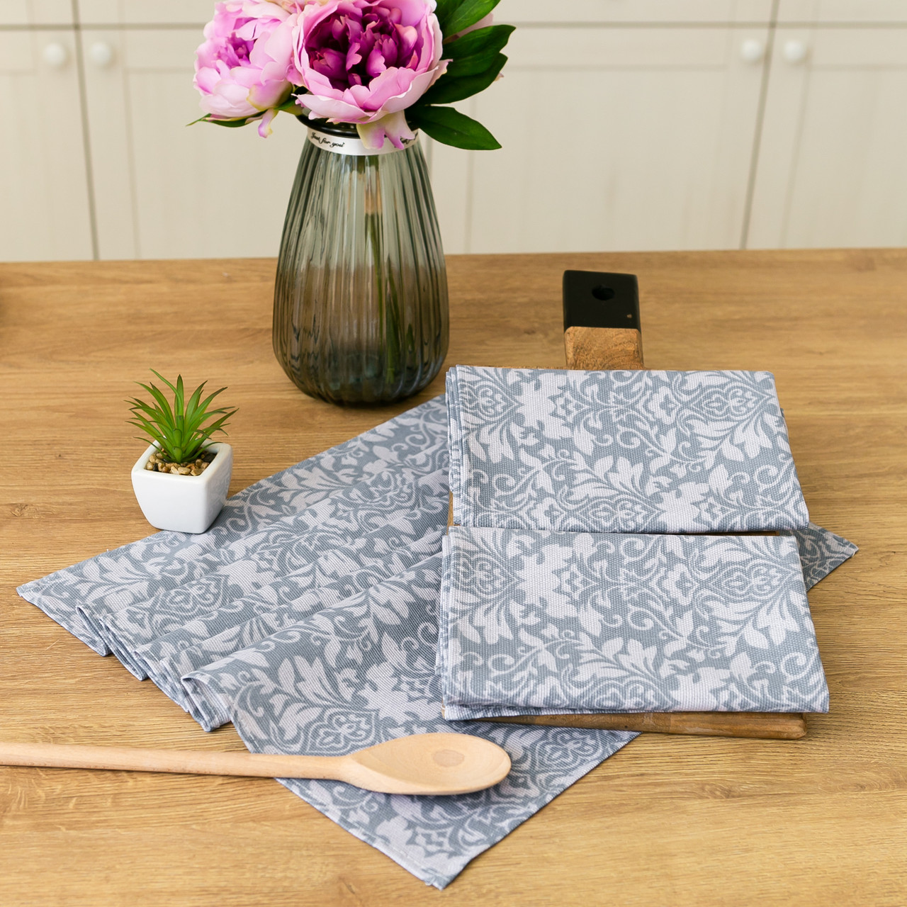 Рушник лляний великий "Вензель темний" 75х40 см., фото 1