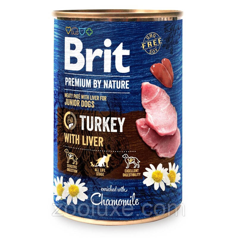 Brit Premium Turkey with Liver 400 г вологий корм для собак Брит Преміум індичка та печінка