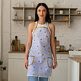 Фартух лляний "Ромашки" (75х55 см.), фото 2