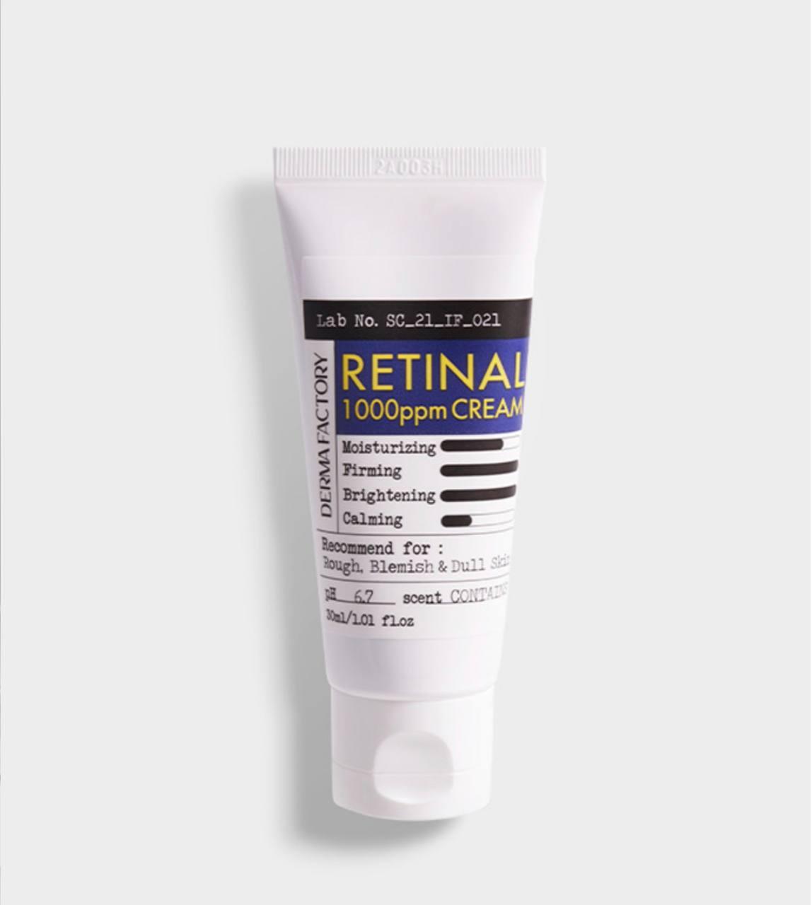 Derma Factory Retinal 1000ppm Cream - Нічний концентрований крем для обличчя з ретиналем, 30 мл