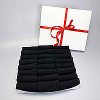 Подарочный набор мужских коротких носков 24 пары черные в коробке