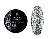 Saga Гель для дизайну Platinum Gel №03 (срібло, металік), 8 мл, фото 3