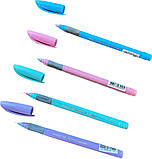 Ручка масляна Buromax 8356 PROVENCE GRIP PASTEL 0,5 мм гум. грип тригр. корпус сині чорнила, фото 2