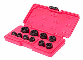 Набір головок для пошкоджених гайок 10 од. 1545 JTC