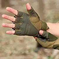 Перчатки тактические без пальцев защитные Oakley олива