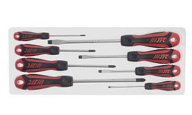Набор отверток SL3.0x75, SL5.5x75, SL6.5x100, SL8.0x150, PH0x75, PH1x75, PH2x100, PH3x150, 8ед. 7644 JTC