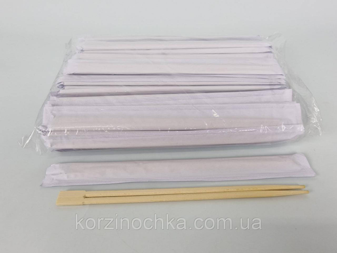 Палички для Суші бамбукові темні 230 мм Ø4,2 мм(100 шт)(1 пач)палочки в паперовій індивідуальній упаковці